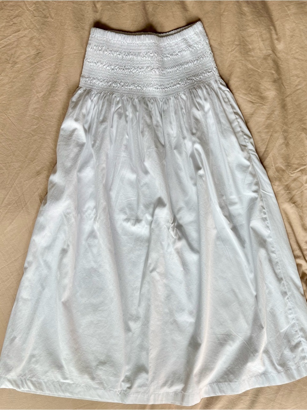 NWOT Madewell Smocked-Waist Poplin Midi Skirt, XXS - Picture 7 of 9